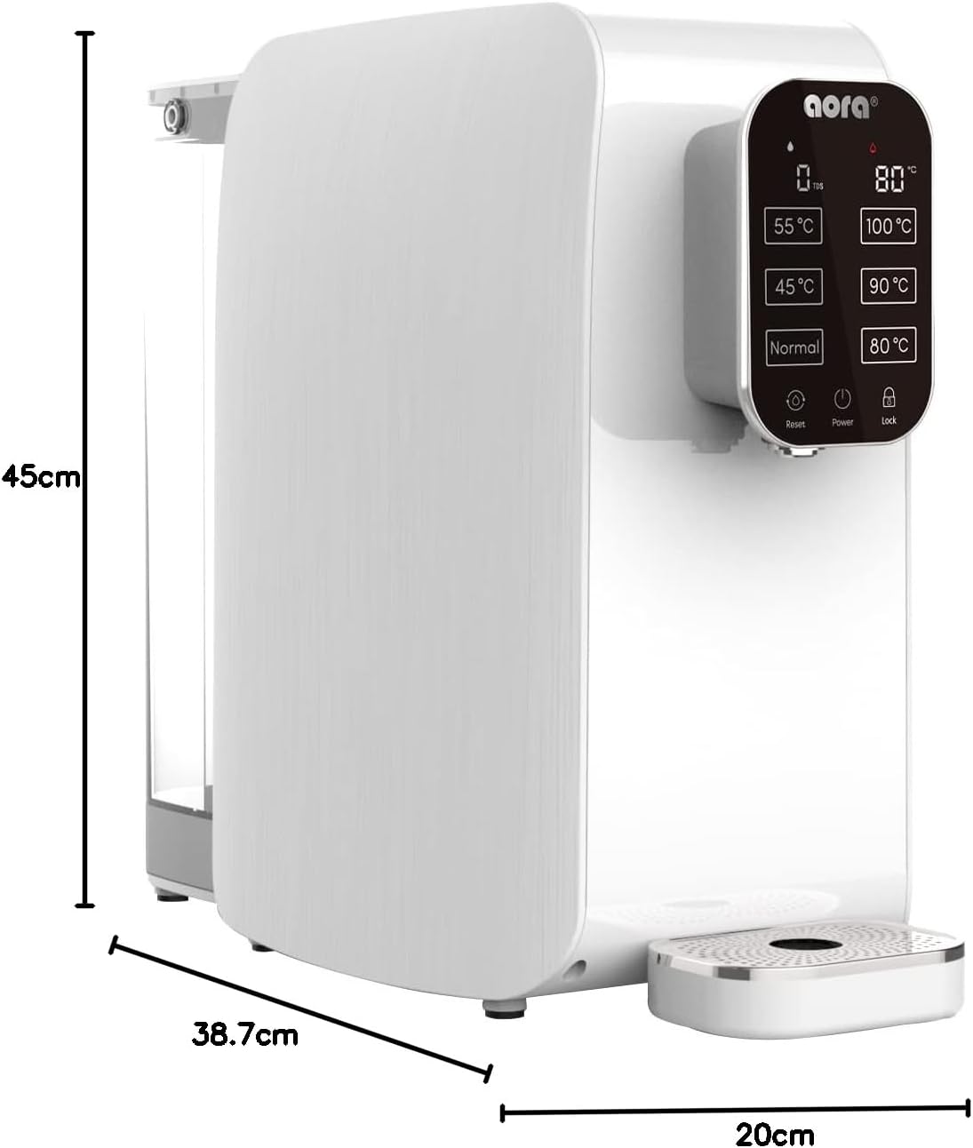 AORA | Mobile Umkehrosmoseanlage ohne Festwasseranschluss | FRESH OSMOSIS WATER | Kein Wasseranschluss nötig, 6 Temperaturstufen Raumtemperiert - 100 °C, 5 Stufen Filterung, Wasserqualität Überwachung